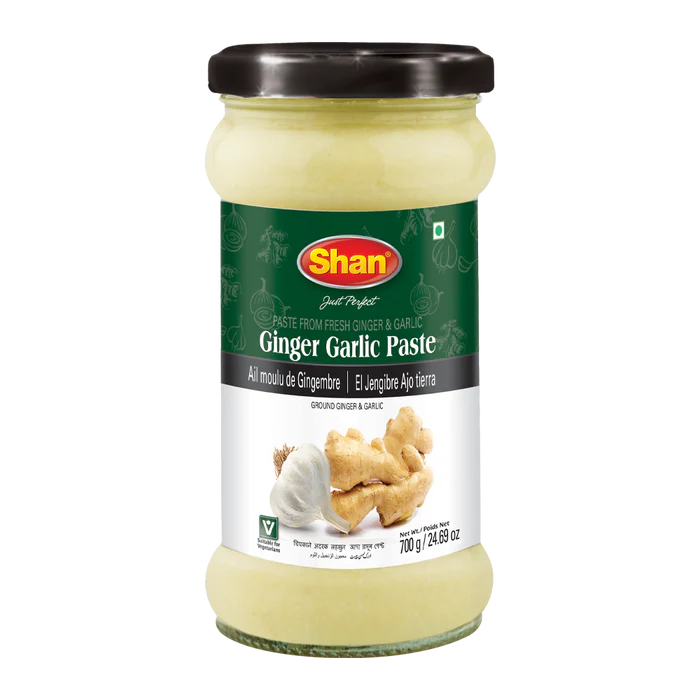 SHAN PASTE MIX GINGER and GARLIC GLASS JAR 700g