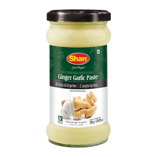SHAN PASTE MIX GINGER and GARLIC GLASS JAR 700g